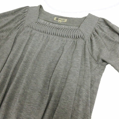 【中古】ミッシェルクラン MICHEL KLEIN チュニック スクエアネック 裾フレア グレー 38 レディース 【ベクトル 古着】 220214