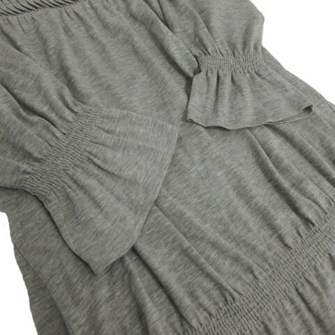 【中古】ミッシェルクラン MICHEL KLEIN チュニック スクエアネック 裾フレア グレー 38 レディース 【ベクトル 古着】 220214