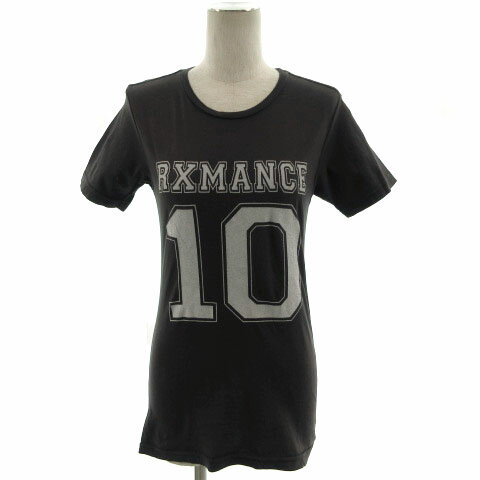 【中古】ロマンス RXMANCE Tシャツ 半袖 ナンバリング プリント チャコールグレー XS レディース 【ベクトル 古着】 220208