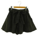 【中古】未使用品 スウィングル Swingle パンツ キュロット ショートパンツ リボンベルト ヌバック調 カーキ 1 レディース 【ベクトル 古着】 220...