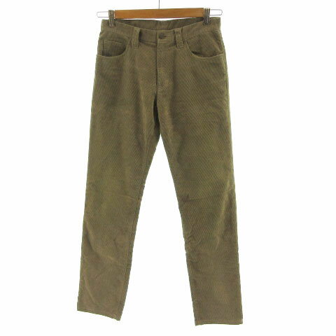 【中古】コムサイズム COMME CA ISM パンツ スリム コーデュロイ ジップフライ カーキ系 カーキベージュ S メンズ 【ベクトル 古着】 220405