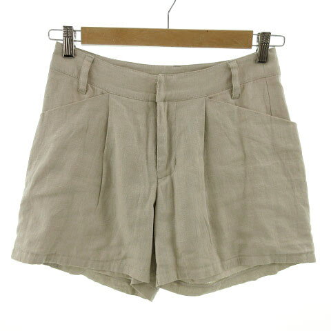 Linen, Hemp - 【中古】レイビームス Ray Beams パンツ ショートパンツ リネン100％ ベージュ 0 レディース 【ベクトル 古着】 220402