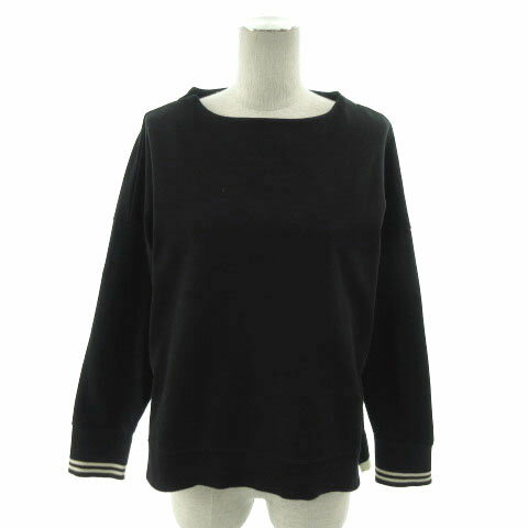 【中古】スプールバイビーアンドエイチ SPOOL By B&H カットソー 長袖 裾スリット 日本製 ブラック 黒 ..