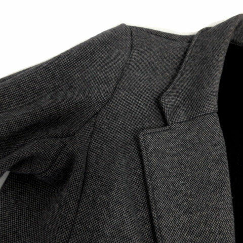 【中古】ベアトリス BEATRICE コート チェスターコート シングル 2B 裏起毛 バーズアイ柄 グレー ネイビー 紺 38 レディース 【ベクトル 古着】 220425