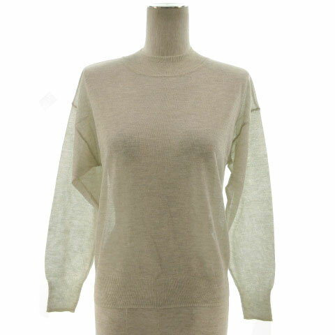 【中古】アー・ヴェ・ヴェ ミッシェルクラン a.v.v ニット 長袖 薄手 シンプル ベージュ XS レディース..