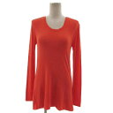 【中古】未使用品 ビーシービージーマックスアズリア BCBGMAXAZRIA ニット カットソー 長袖 ロング丈 ストレッチ シンプル オレンジ XXS レディ...