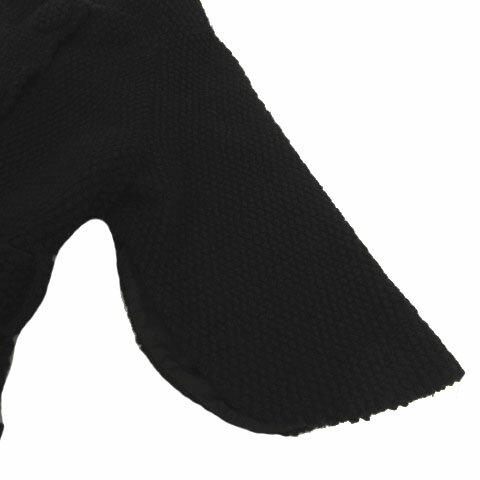 【中古】グレースコンチネンタル GRACE CONTINENTAL コート アウター ベルスリーブ 立体模様 リボンベルト シンプル ブラック 黒 36 レディース 【ベクトル 古着】 220826