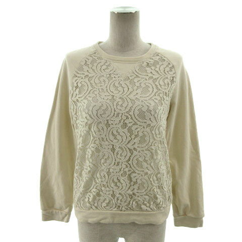 Women's Clothing - 【中古】ザラ ベーシック ZARA BASIC トレーナー 長袖 レース切替え アイボリー XS レディース 【ベクトル 古着】 221211