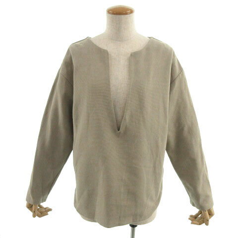 Other - 【中古】ユナイテッドアローズ A DAY IN THE LIFE UNITED ARROWS カットソー 長袖 スリットVネック コットン混 ベージュ系 カーキベージュ レディース 【ベクトル 古着】 230218