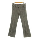 【中古】ノーリーズ Nolley's パンツ スラックス セミフレア 日本製 ウール混 グレー ブラック 黒 36 レディース 【ベクトル 古着】 230307