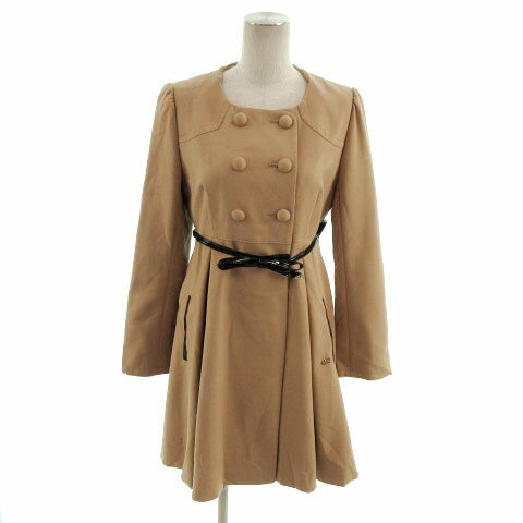 【中古】ウィルセレクション WILLSELECTION コート ステンカラー ノーカラー 2way Aライン ベルト付き 日本製 ベージュ 1 レディース 【ベクトル 古着】 230221
