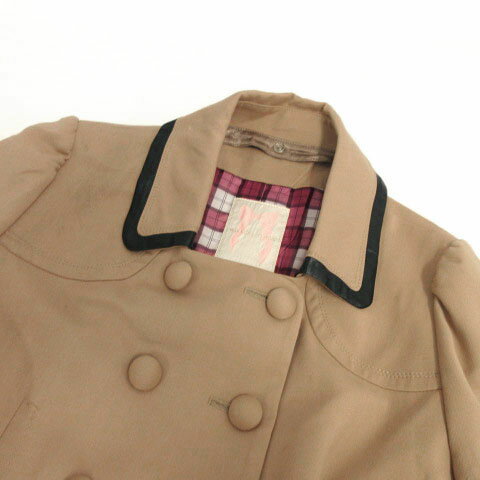 【中古】ウィルセレクション WILLSELECTION コート ステンカラー ノーカラー 2way Aライン ベルト付き 日本製 ベージュ 1 レディース 【ベクトル 古着】 230221