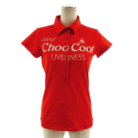 Le Coq - 【中古】ルコックスポルティフ le coq sportif GOLF COLLECTION ポロシャツ タイトフィット Tight fit 半袖 ロゴ刺繍 プリント レッド 赤 グレー L レディース 【ベクトル 古着】 230519