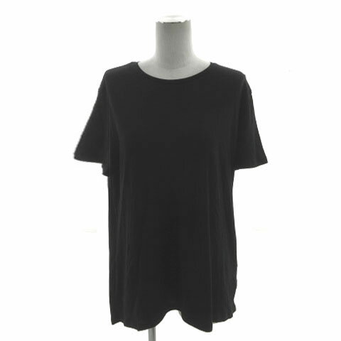 【中古】ザラ ZARA Tシャツ カットソー 半袖 チュニック丈 テールカット コットン ブラック 黒 M レディース 【ベクトル 古着】 240813