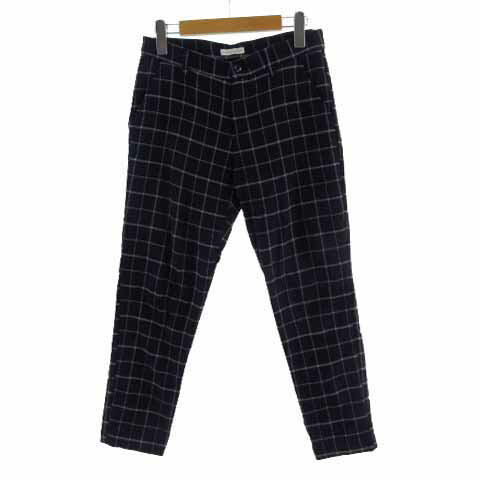 【中古】アー・ヴェ・ヴェスタンダード ミッシェルクラン a.v.v standard パンツ スリム ストレッチ チェック ネイビー 紺 レッド 赤 ホワイト 白 M レディース 【ベクトル 古着】 230624
