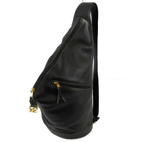 【中古】ロエベ LOEWE アントン ANTON BACKPACK リュックサック ワンショルダー ポーチ付き レザー ブラック 黒 レディース 【ベクトル 古着】 230609