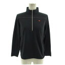 【中古】エレッセ ellesse カットソー ロンT ハイネック ハーフジップ 長袖 ロゴ 速乾 グレー系 M レディース 【ベクトル 古着】 230829(4)