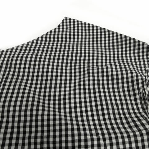 【中古】センスオブプレイス バイ アーバンリサーチ Sense of Place by Urban Research カットソー Vネック フレンチスリーブ コットン ギンガムチェック ブラック 黒 ホワイト 白 F レディース 【ベクトル 古着】 230909