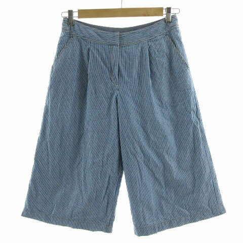【中古】キャラオクルス CARA O CRUZ パンツ ガウチョ ワイドパンツ クロップド丈 タック ストレッチ 日本製 コットン ストライプ ブルー 青 ホワイト 白 9 レディース 【ベクトル 古着】 231022 【中古】キャラオクルス CARA O CRUZ パンツ ガウチョ ワイドパンツ クロップド丈 タック ストレッチ 日本製 コットン ストライプ ブルー 青 ホワイト 白 9 レディース 【ベクトル 古着】 231022