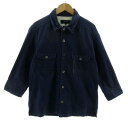 【中古】シップスジェットブルー SHIPS JET BLUE シャツ ワークシャツ 七分袖 リネン混 日本製 ネイビー 紺 M メンズ 【ベクトル 古着】 23...