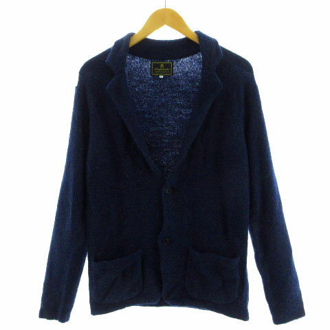 【中古】シンプリシテェプリュス　Simplicite plus ジャケット ニット シャギー テーラードカラー モヘヤ混 ブルー 青 40 メンズ 【ベクトル 古着】 231126