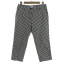 【中古】マッキントッシュフィロソフィー MACKINTOSH PHILOSOPHY パンツ クロップド丈 スリム ストレッチ コットン混 ギンガムチェック ブラ...