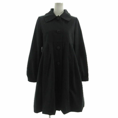 【中古】アロー a.r.w コート ステンカラー Aライン コットン バーズアイ柄調 ブラック 黒 M レディース 【ベクトル 古着】 240131 【中古】アロー a.r.w コート ステンカラー Aライン コットン バーズアイ柄調 ブラック 黒 M レディース 【ベクトル 古着】 240131