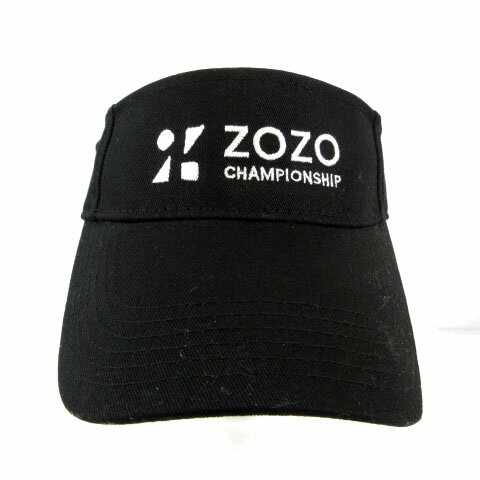 【中古】ZOZO CHAMPIONSHIP サンバイザー ロゴ刺繍 PGA TOUR コットン ブラック 黒 ホワイト 白 メンズ レディース 【ベクトル 古着】 240223