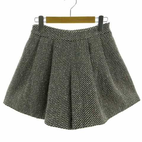 【中古】アベニールエトワール Aveniretoile パンツ キュロット ショートパンツ 日本製 ツイード ラメ ウール混 ライトグレージュ ブラック 黒 34 レディース 【ベクトル 古着】 240825