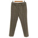 【中古】ラエフ la.f... ロートレアモン パンツ スリム ペッチ PECCI イタリア製生地 グレンチェック ブラウン 茶 ホワイト 白 マルチカラー 1S レディース 【ベクトル 古着】 240509(4)