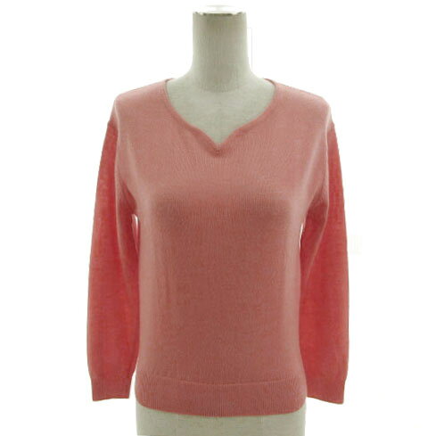 Three-Quarter Knit - 【中古】インディヴィ INDIVI ニット ハートシェイプドネック 長袖 ウール ピンク系 05 レディース 【ベクトル 古着】 240607