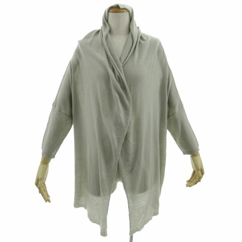 【中古】アマカ AMACA カーディガン トッパーカーディガン ニット 七分袖 羽織り 日本製 ウール混 グレー系 レディース 【ベクトル 古着】 240614