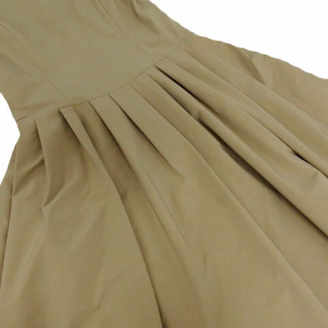 【中古】エムズグレイシー M'S GRACY ワンピース フレンチスリーブ ミディ丈 日本製 ベージュ系 ベージュブラウン 38 レディース 【ベクトル 古着】 240626