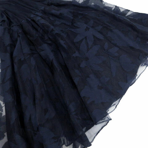 【中古】スナイデル SNIDEL ワンピース キャミワンピ ミディ丈 ドッキング チュール切替え 花柄 ネイビー 紺 F レディース 【ベクトル 古着】 240907