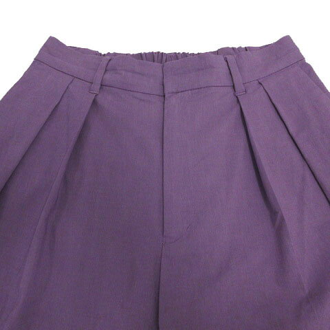 【中古】キャサリンロス KATHARINE ROSS パンツ ワイドパンツ タック ウエストゴム ストレッチ リネン混 パープル 紫 レディース 【ベクトル 古着】 240919 - 2