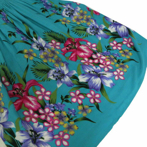 【中古】ハイビスカスコレクション ハワイ HIBISCUS COLLECTION HAWAII ワンピース キャミワンピ シャーリング ミディ丈 花柄 ブルー系 青緑 マルチカラー ONE SIZE レディース 【ベクトル 古着】 240923
