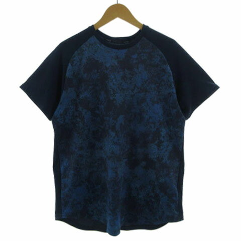 【中古】ティゴラ TIGORA 野球 半袖Tシャツ TR-8BW1031TS ロゴプリント 総柄 ネイビー 紺 ブルー 青 O ..