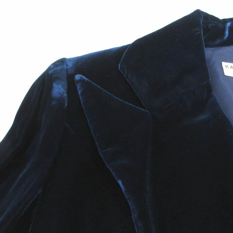 【中古】キャサリンハムネットロンドン KATHARINE HAMNETT LONDON ジャケット ワイドピークドラペル ベロア シングル 1B 日本製 ブルー系 ブルーネイビー M レディース 【ベクトル 古着】 241018