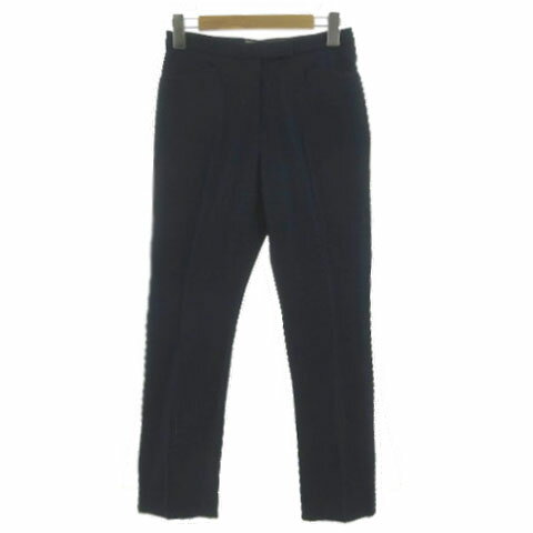 【中古】キャサリンハムネットロンドン KATHARINE HAMNETT LONDON パンツ スラックス スリムストレート シャイニー 光沢 日本製 ブルー系 ブルーネイビー M レディース 【ベクトル 古着】 241018