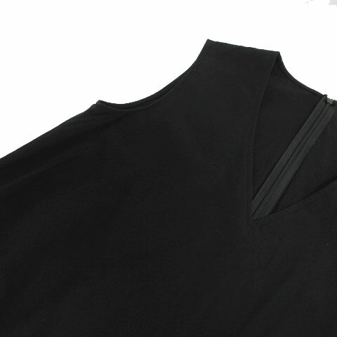【中古】ユナイテッドアローズ UNITED ARROWS ノースリーブ ワンピース 1526-162-3353 Vネック ロング丈 コットン ブラック 黒 36 レディース 【ベクトル 古着】 241030