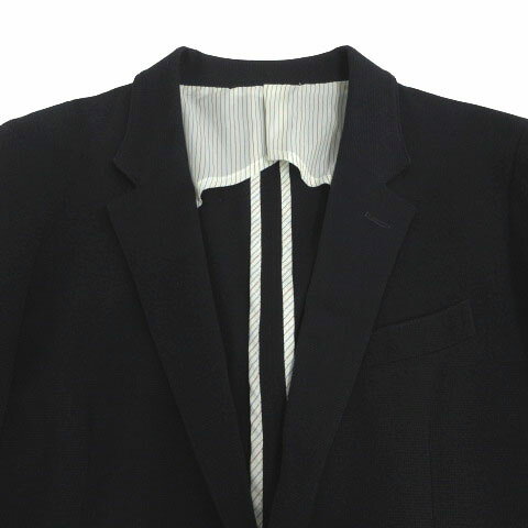 【中古】タケオキクチ TAKEO KIKUCHI ジャケット テーラードカラー シングル 2B コットン混 ネイビー 紺 3 メンズ 【ベクトル 古着】 241110