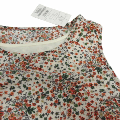 【中古】ビス ViS ワンピース BVE-1855-A ノースリーブ ロング丈 ウエストゴム ウエストドローコード 小花柄 アイボリー マルチカラー F レディース 【ベクトル 古着】 241108