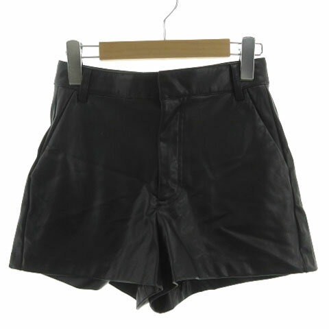 【中古】ザラ ZARA パンツ ショートパンツ フェイクレザー 裏起毛 ブラック 黒 XS レディース 【ベクトル 古着】 241114(4)