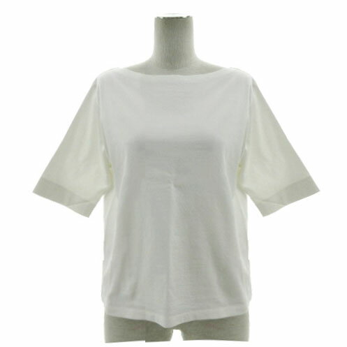 乐天商城 - 【中古】未使用品 イエナ IENA ボートネックハーフスリーブTシャツ 22070900008020 五分袖 日本製 コットン ホワイト 白 レディース 【ベクトル 古着】 260205