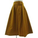 【中古】デッサン Dessin スカート F58-75024 タック フレア ミモレ丈 ベルト付き コットン混 ブラウン系 黄土色 2 レディース 【ベクトル 古着】 250705(4)