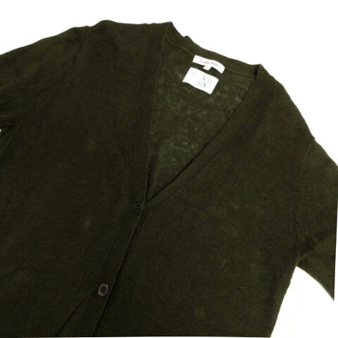 【中古】グローバルワーク GLOBAL WORK フレンチリネンカーディガン GW061258N9 長袖 ロング丈 スリット リネン100％ カーキ M レディース 【ベクトル 古着】 250705 vectorpremium-18534625 ブランド古着ベクトルプレミアム店 サンプル画像2