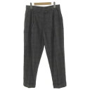 【中古】ザラ ベーシック ZARA BASIC パンツ テーパード タック 裾ダブル 起毛 グレンチェック グレー ブラック 黒 S レディース 【ベクトル 古着】 241130(4)