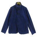 【中古】ボイコット BOYCOTT ジャケット スタンドカラー 襟ワイヤー入り 胸ポケ コットン混 ブルー系 青系 3 メンズ 【ベクトル 古着】 250204(4)