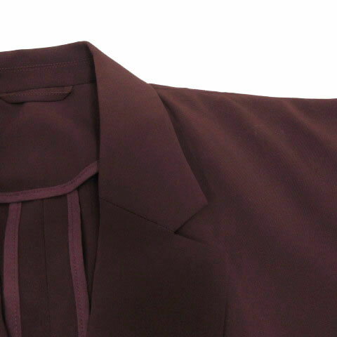 【中古】タケオキクチ TAKEO KIKUCHI バーグマンセミダブルジャカーデ セットアップ 170-89403 オーバーサイズシルエット テーラードカラー パンツ タック ストレッチ エンジ S メンズ 【ベクトル 古着】 250307