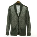 【中古】ニーキューイチニーキューゴーオム 291295=HOMME カーディガン ニット ショールカラー 長袖 リネン混 カーキ 3 メンズ 【ベクトル 古着】...